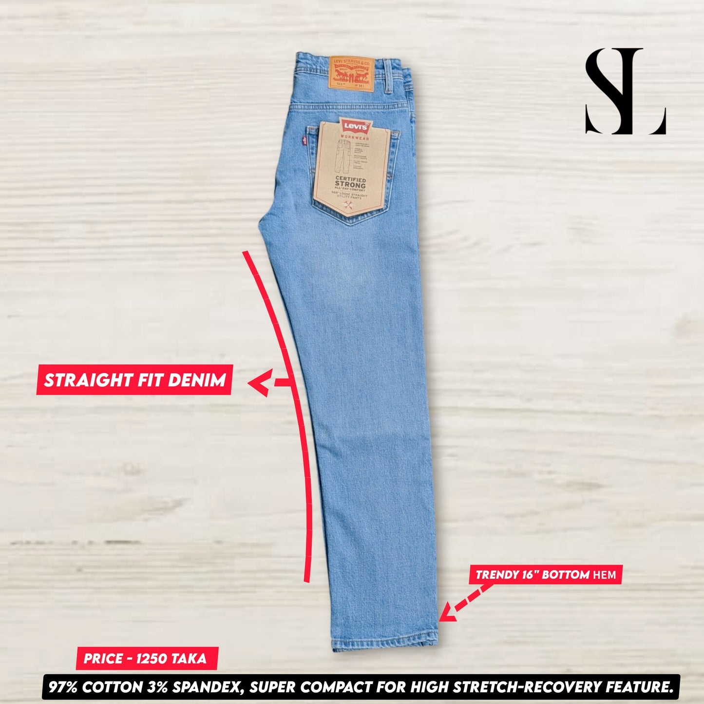 𝗣𝗿𝗲𝗺𝗶𝘂𝗺 𝗦𝘁𝗿𝗮𝗶𝗴𝗵𝘁-𝗙𝗶𝘁 𝗗𝗲𝗻𝗶𝗺 𝗳𝗼𝗿 𝗠𝗲𝗻